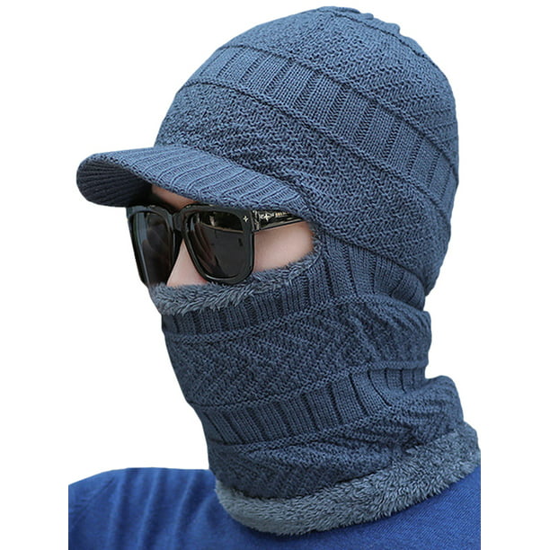 Man Women Kids Fleece Balaclava Hat Windproof Warm Neck Face Mask Snow Ski Cap